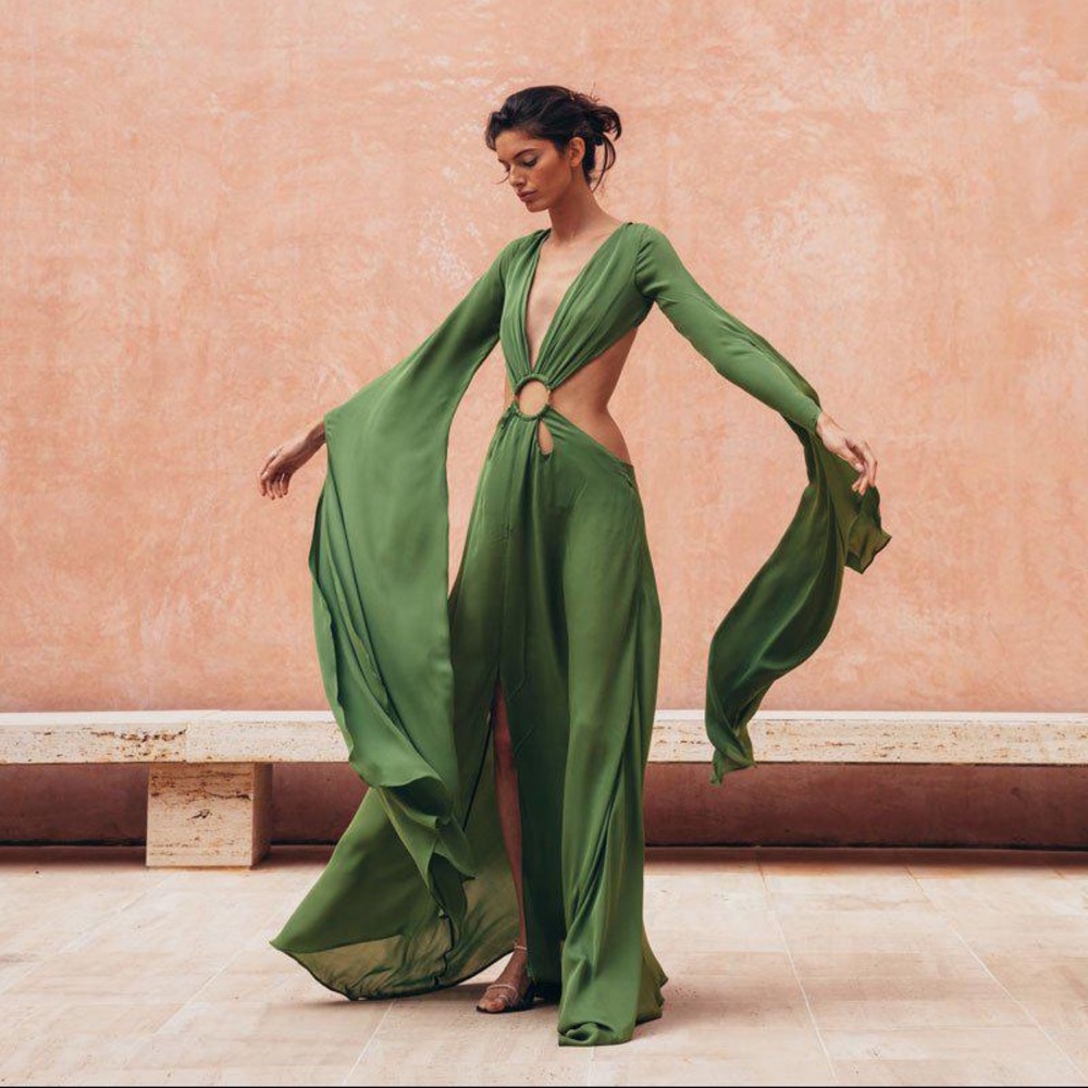 CULT GAIA | Jasmin Gown in Leaf Size Small 🍃